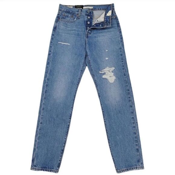 NEW Levi's Wedgie Icon Fit Tapered Ankle Button Fly Big E Denim Size 25 - Picture 2 of 16